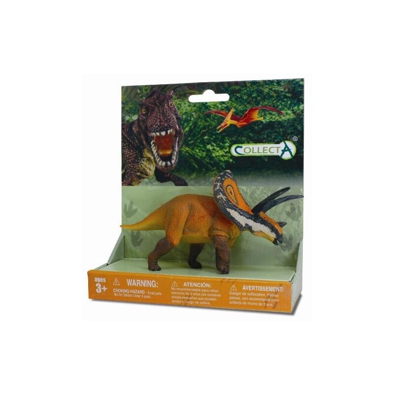 Collecta - figurina dinozaur torosaurus pictata manual, pe platforma