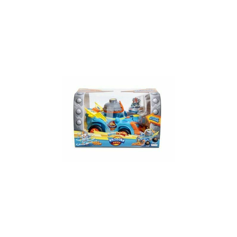 Figurina superthings cu vehicul, kazoom racer si kid kazoom