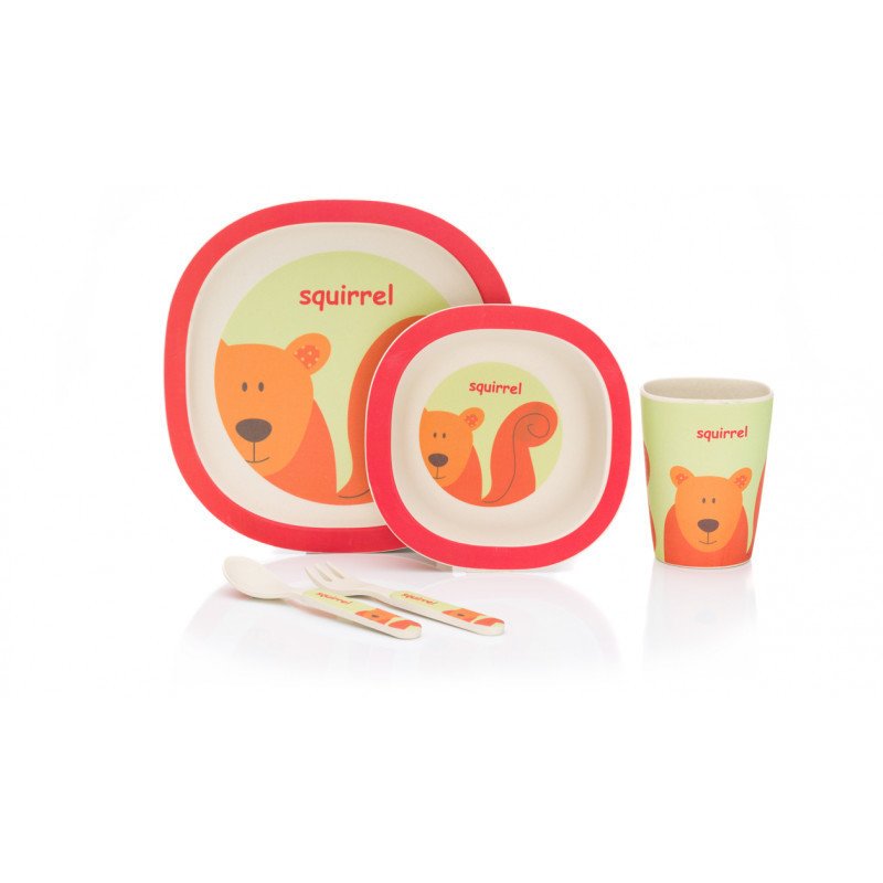 Fillikid - set de masa 4 piese bambus, orange, red