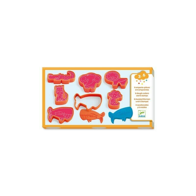 Djeco - forme pentru plastilina si stampile , animale salbatice