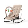 Fotoliu balansoar, BabyTrold, 2 pozitii de inclinare, Husa detasabila, Bara cu jucarii, Maner transport, Pana la 9 kg, 0 luni+, Bej - 2