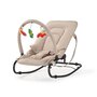 Fotoliu balansoar, BabyTrold, 2 pozitii de inclinare, Husa detasabila, Bara cu jucarii, Maner transport, Pana la 9 kg, 0 luni+, Bej - 3
