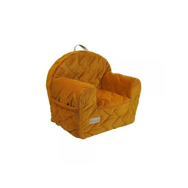 Klups - fotoliu velvet honey din spuma, 50x35 cm, galben