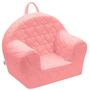 Fotoliu din burete pentru copii, Cu buzunar lateral, Din tesatura de catifea, Cu Husa detasabila, Hearts, Din materiale certificate Oeko Tex Standard 100, New Baby, 9 luni - 5 ani, Pink - 1
