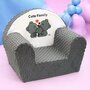 Fotoliu din burete, New Baby, Cute Family, Pentru copii, Din tesatura minky, 9 luni - 5 ani, Cu Husa detasabila, Gray - 2