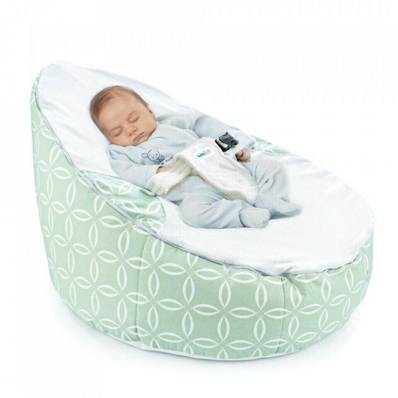 Babyjem - fotoliu pentru bebelusi cu ham de siguranta baby bean bed (culoare: alb)