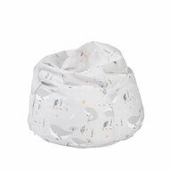 Fotoliu puf, BabyTrold, Markland Pure, Din muselina, Umplutura cu bilute, Husa detasabila, 12 luni+, 30 x 50 cm, Model balenuta, Gri