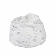 Fotoliu puf, BabyTrold, Markland Pure, Din muselina, Umplutura cu bilute, Husa detasabila, 12 luni+, 30 x 50 cm, Model balenuta, Gri