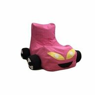 Gimi gym - Fotoliu tip masinuta, Big Bean Bag pentru copii, textil umplut cu perle polistiren, roz