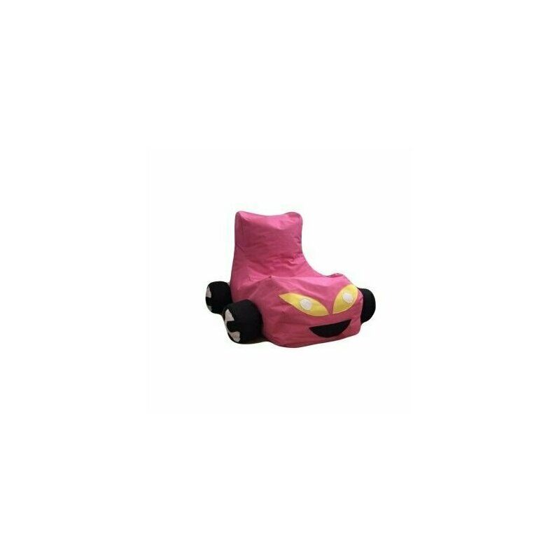 Gimi gym - Fotoliu tip masinuta, Big Bean Bag pentru copii, textil umplut cu perle polistiren, roz