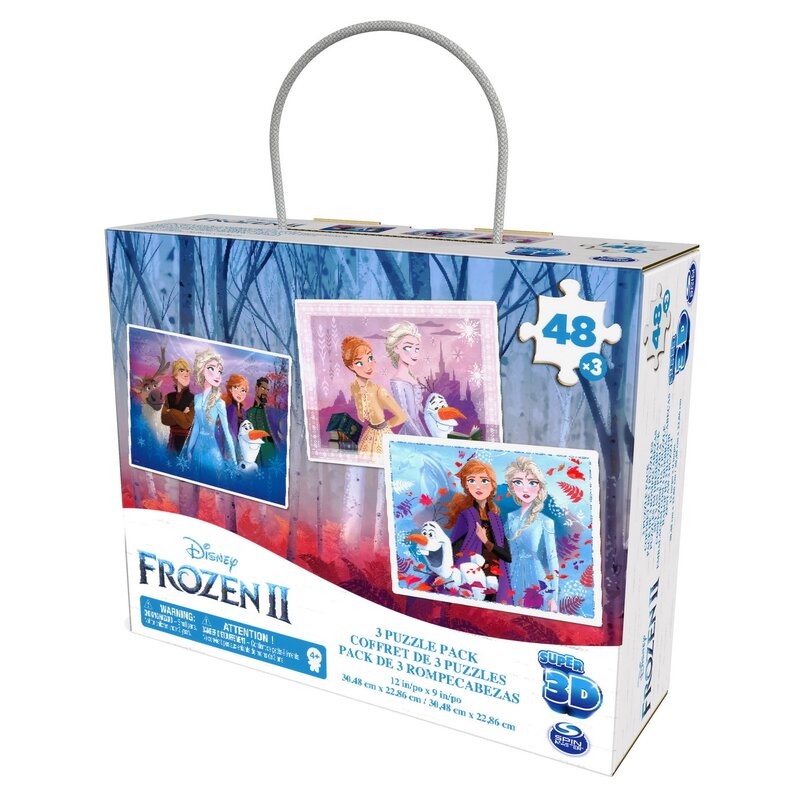 Spin master - frozen2 set 3 puzzle-uri 3d cu 48 piese