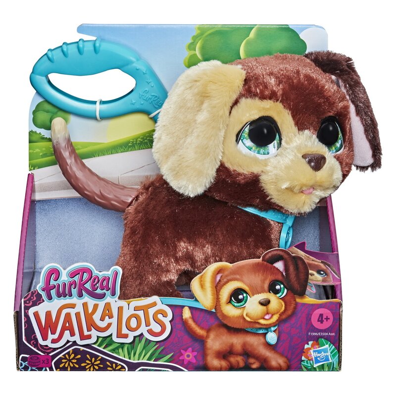 Hasbro - jucarie din plus interactiva cu catelul la plimbare , furreal