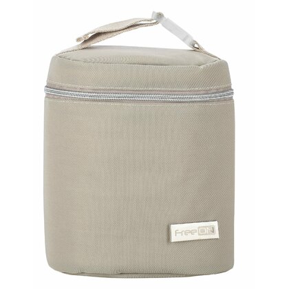 Geanta biberon, FreeON, Double Style, Pentru 2 biberoane, Mentine continutul atat cald, cat si rece, Beige