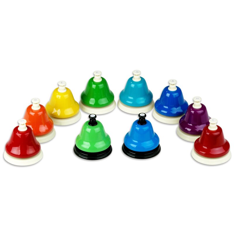 Betzold - geanta cu set de 10 clopotei cu buton acordati