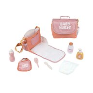 Geanta de infasat pentru papusi, Smoby, Cu accesorii, Pink