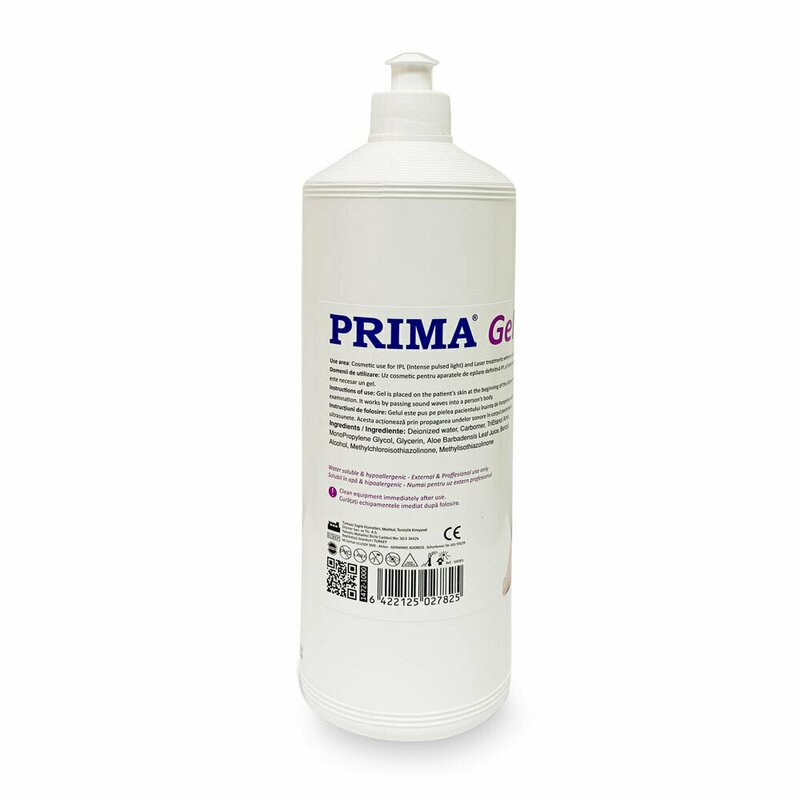 Prima - gel pentru ultrasunete, ipl si tratamente cu laser, transparent, 1 l