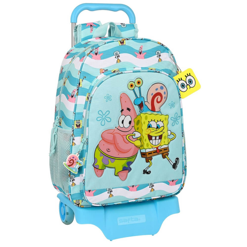 Ghiozdan cu troler scoala sponge bob stay positive