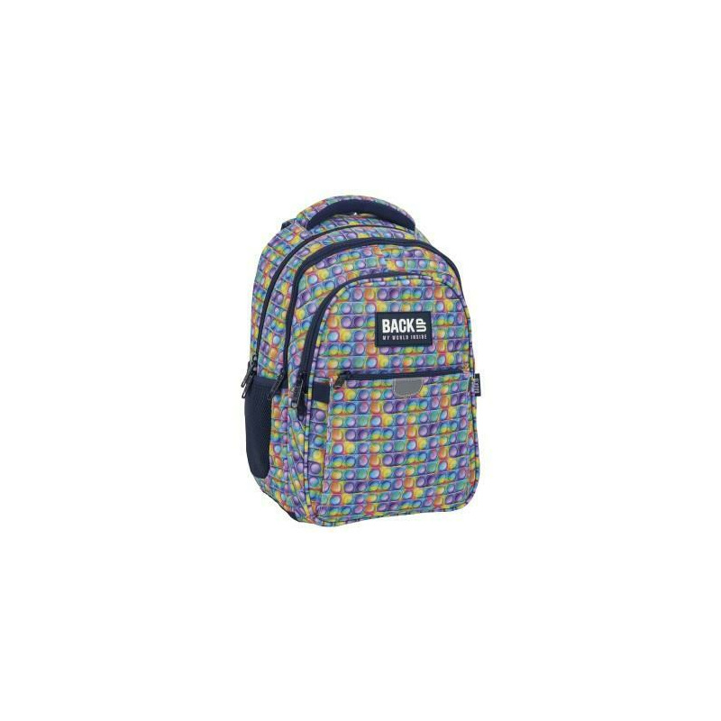 Ghiozdan ergonomic de copii pentru scoala, backup, 4 compartimente, model pop it plb5p17