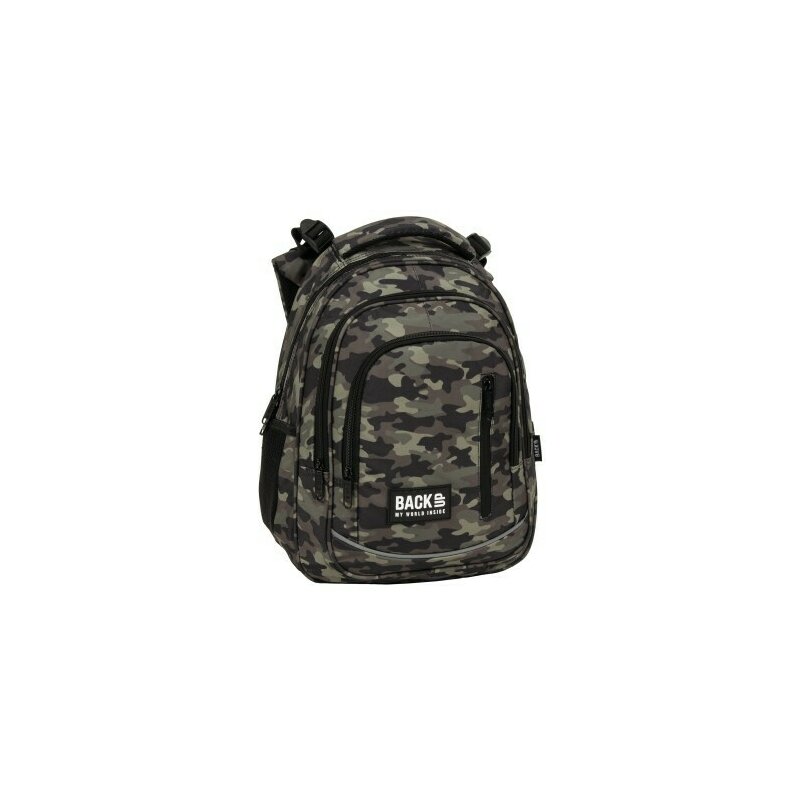 Ghiozdan pentru copii, Backup, Impermeabil, 3 compartimente, Army, PLB5R33, 39x27x20 cm