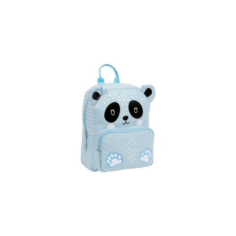 Ghiozdan prescolar Derform Canvas Panda, 29x23x14cm, negru/albastru, PLC11PD