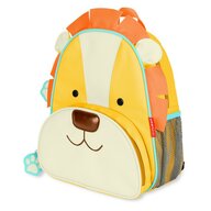 Ghiozdanel, Skip Hop, Zoo, Cu centura de siguranta detasabila, Reglabila, Include eticheta pentru nume, 28x13x30 cm, 3 ani+, Lion