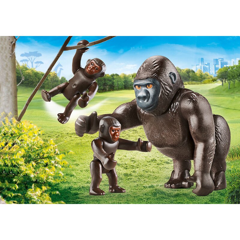 Playmobil - set figurine gorila cu pui family fun