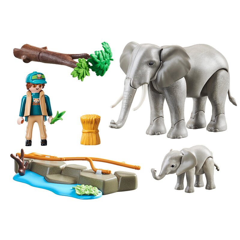 Playmobil - set de constructie habitatul elefantilor family fun