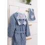Halat de baie cu urechi Hippo, Cu buzunare, Cu cordon, Bubaba, 9 - 24 luni, Marime 86/92,  Blue - 2