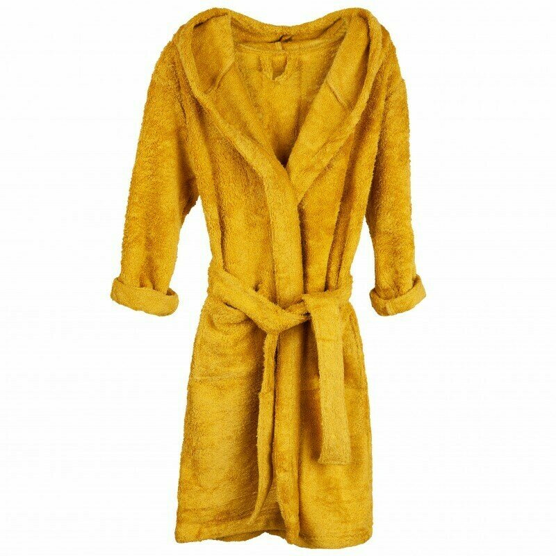 Timboo - halat de baie frotir, 8-10 ani, din bambus, ocher