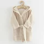 Halat de baie, New Baby, Pentru copii, Cu buzunare, Cu cordon, Marime 104/110, Din bumbac 100%, Beige - 1