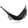 Hamac dublu pentru gradina sau curte cu franjuri, Baby Mix, XXL Boho, 200 x 150 cm, Black - 1