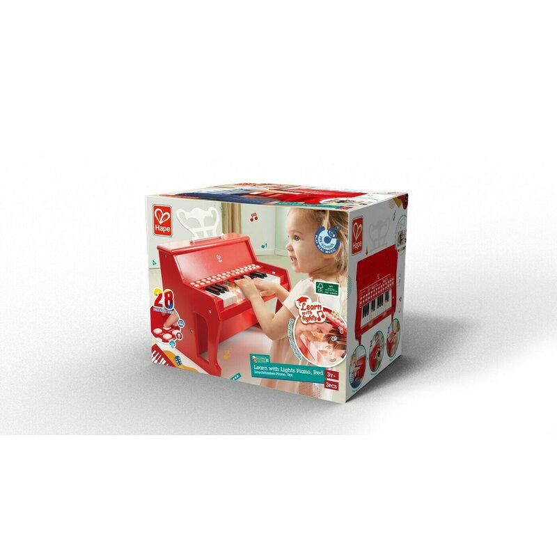 Hape - PIAN ELECTRONIC ROSU CU LUMINI