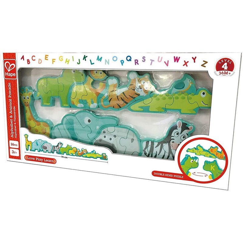 Hape - Puzzle din lemn Alfabet , Puzzle Copii, piese 26