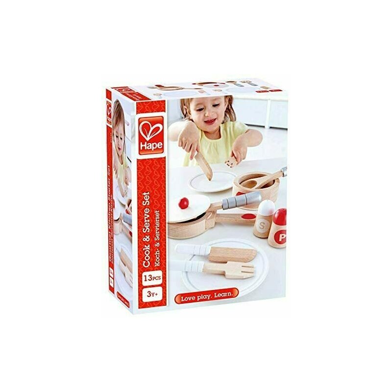 Hape - set de vase si ustensile bucatarie, pentru gatit si servit