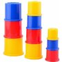 Happy World - Set 10 cupe pentru stivuit, Jucarie educativa pentru copii,  Multicolor - 1