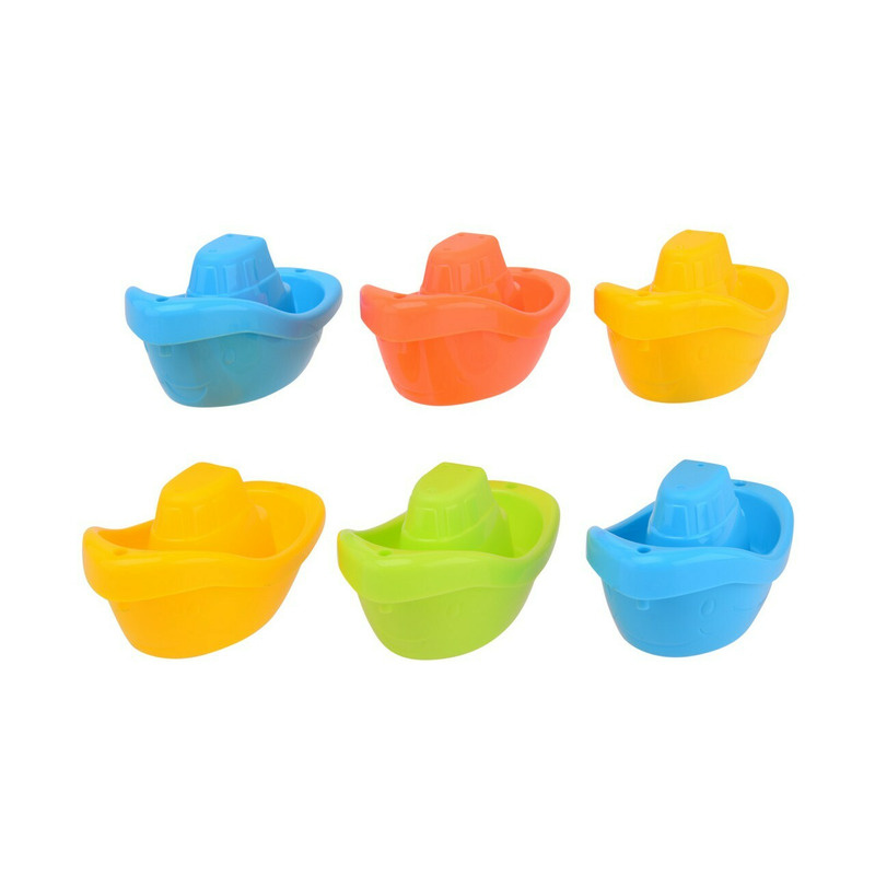 Happy World - Set 6 barcute pentru baie, 12 x 6 x 6 cm, 6 luni - 4 ani, Conform cu standardul de siguranta EN71, Multicolor