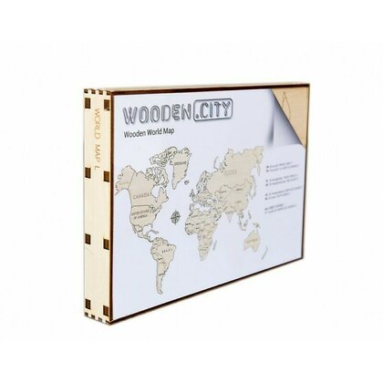 Wooden City - Puzzle 3D Harta lumii , Puzzle Copii , L, De perete, piese 29