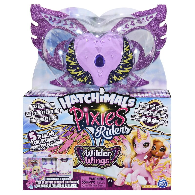 Spin master - set de joaca pixies riders , hatchimals, violet