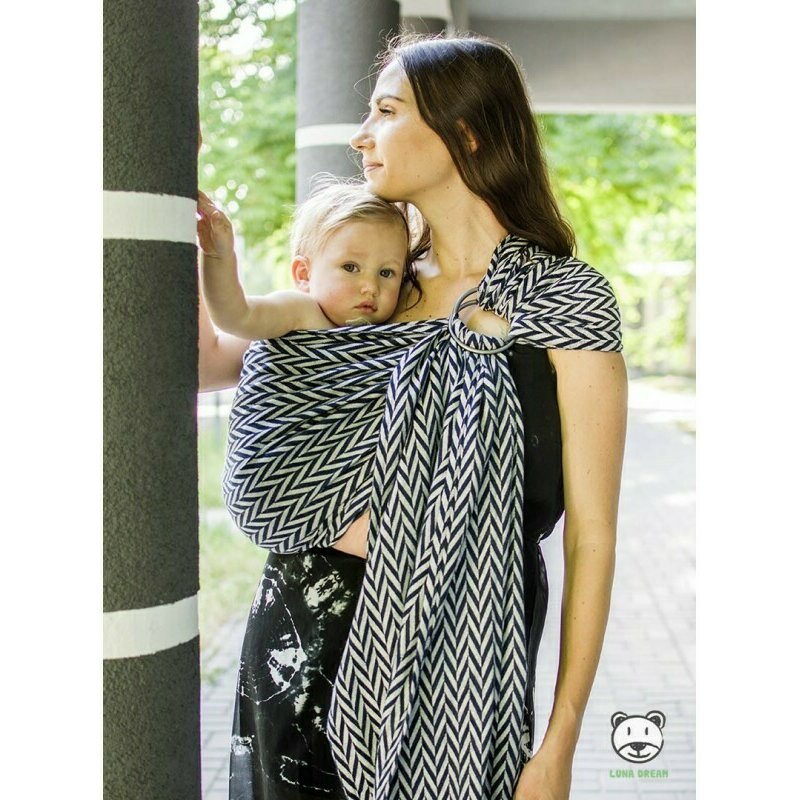 Luna Dream - Sling cu inel, 2,1 m, 75% Bumbac, 25% Bambus, Weave Jacquard