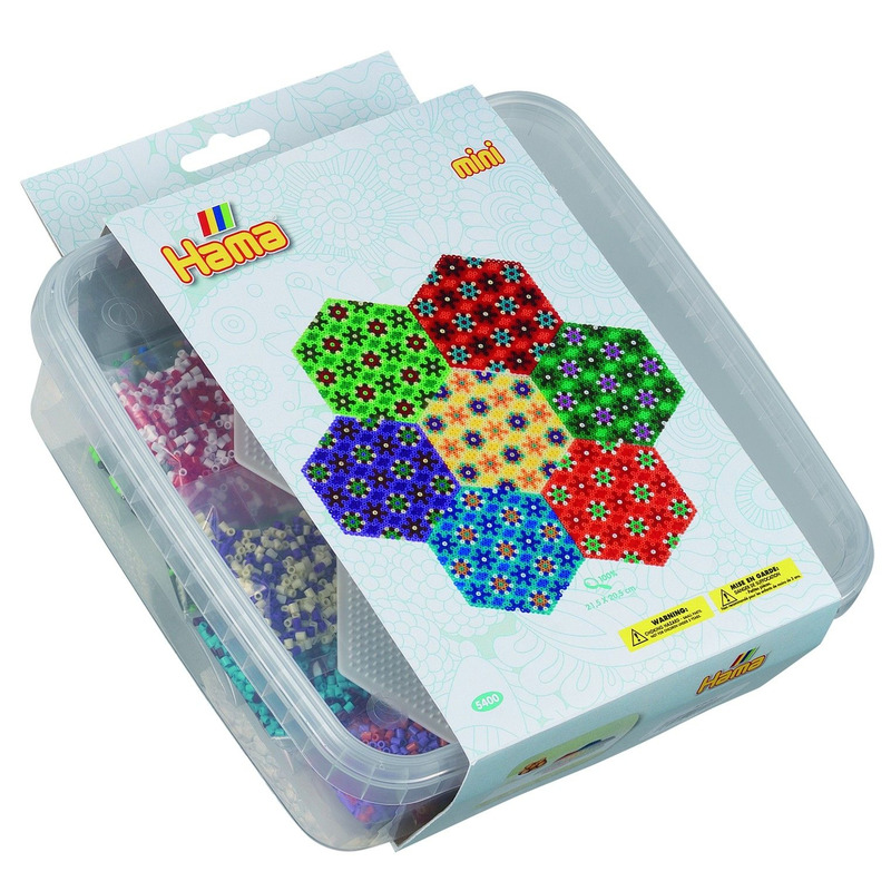 HEXAGON - 10500 margele HAMA MINI in cutie de plastic