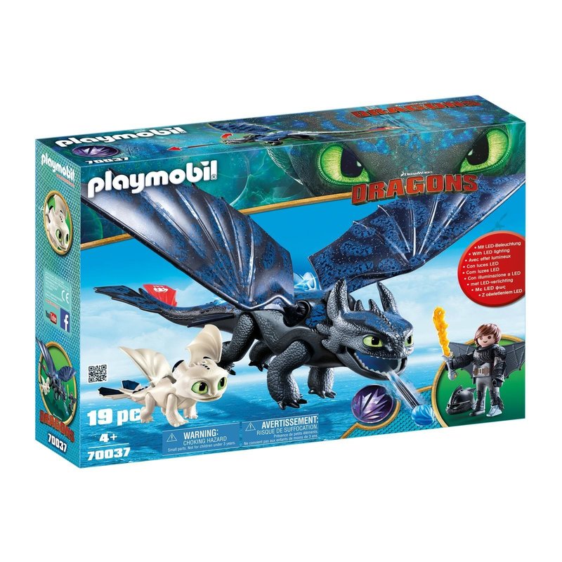 Playmobil - hiccup, toothless si pui de dragon