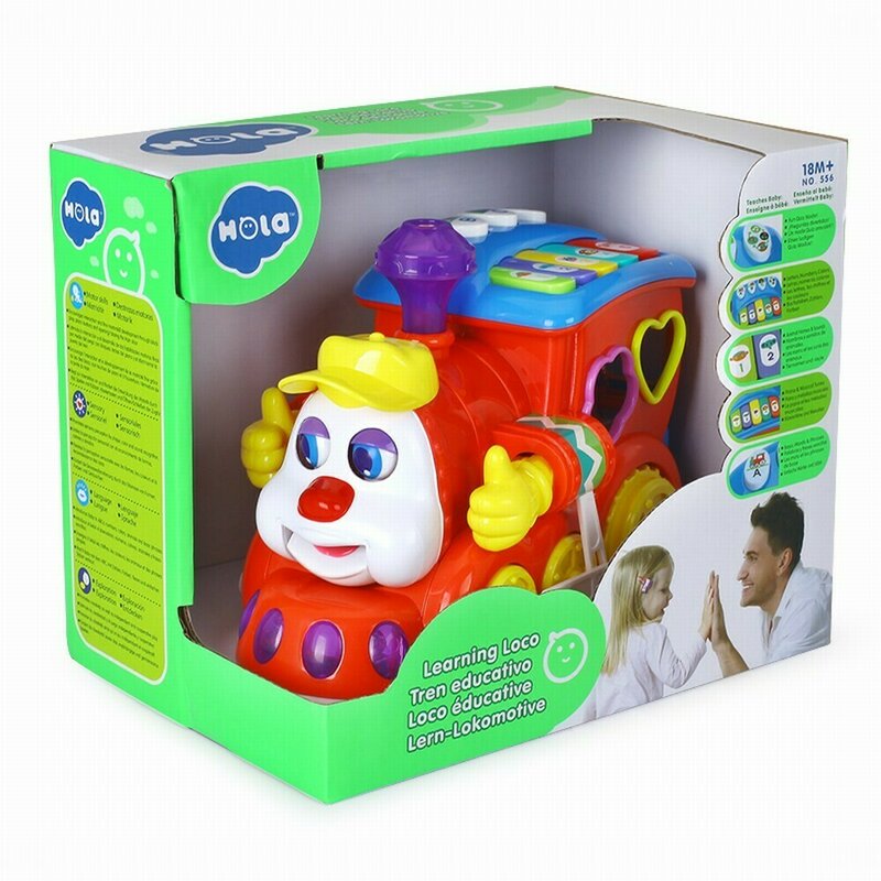 Hola toys - jucarie sortare trenulet educativ, cu sunete, cu lumini, cu forme