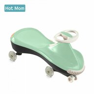 Hot mom - Wiggle - Masinuta pentru Copii, cu Lumini, Silentioasa, fara baterii, motor sau pedale, confortabila si sigura, Verde