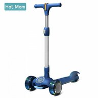 Hot mom - Wind Rider Blue - Trotineta Pentru Copii 2 - 9 ani, Structura Robusta, Ghidon Flexibil, Usor de Manevrat, Pana la 50 kg
