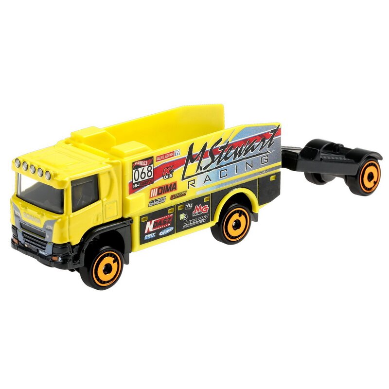 Mattel - camion ccania rally truck , hot wheels, galben