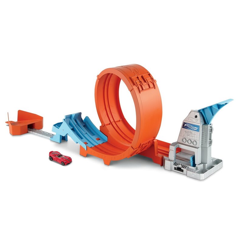Mattel - Set de joaca Circuit rapid cu lansator pentru cascadorii , Hot wheels