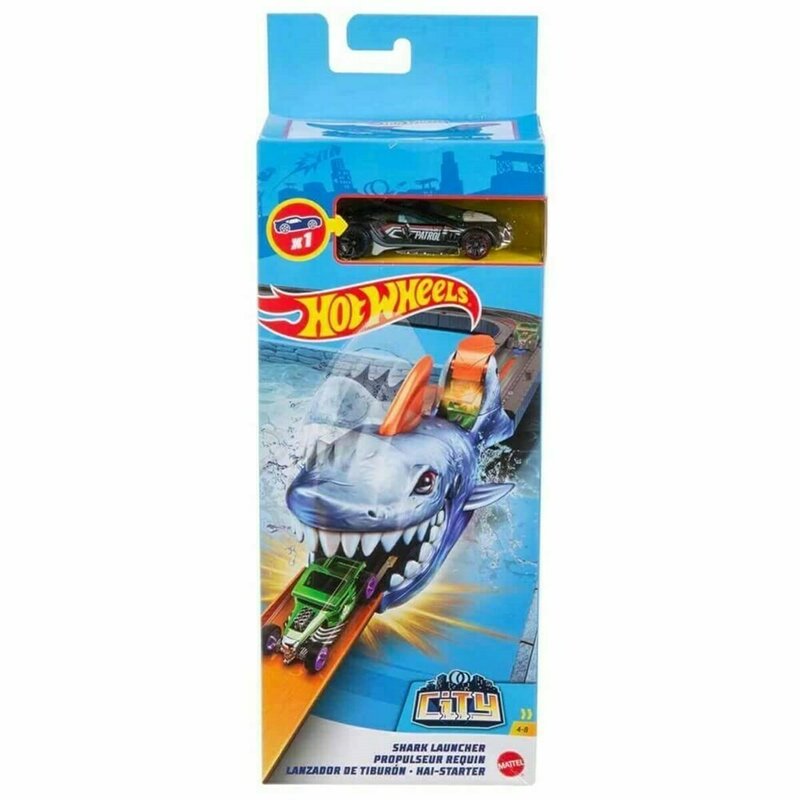 Mattel - set de joaca city - shark lansator , hot wheels