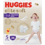 Huggies -  Scutece Elite Soft Pants, nr. 5, Mega 34 buc, 12-17 kg