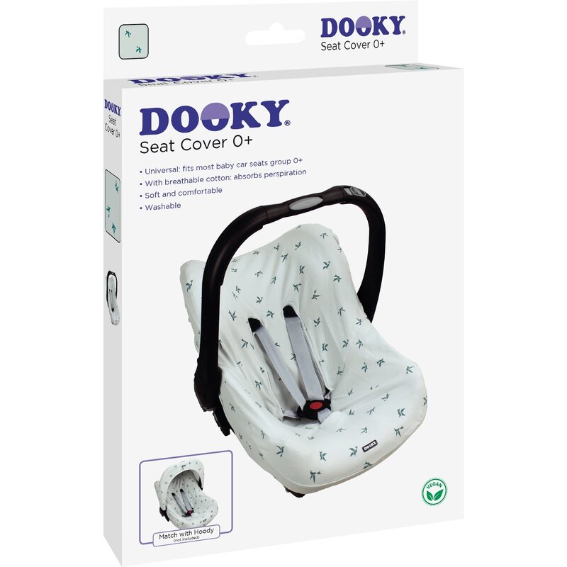 Dooky - husa scaun auto , origami swallow, pentru scaune auto grupa 0+, din bumbac, gri