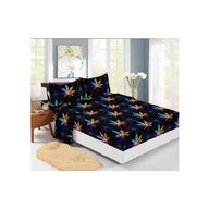 Somnart - Husa de pat Finet + 2 fete de perna, pentru saltea de 160x200 cm, frunze colorate
